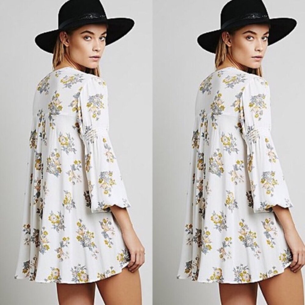 FREE PEOPLE Retro Tree Swing Tunic Floral Dress EUC sz S